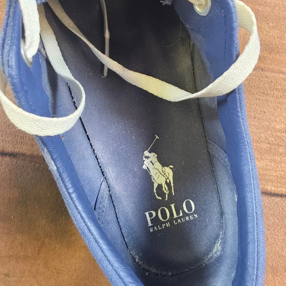 Polo Ralph Lauren Faxon X Sneakers Mens 7.5 Blue Good Canvas Low Top Shoes